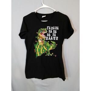 Port & Company; Tee shirt with Christmas dinosaur